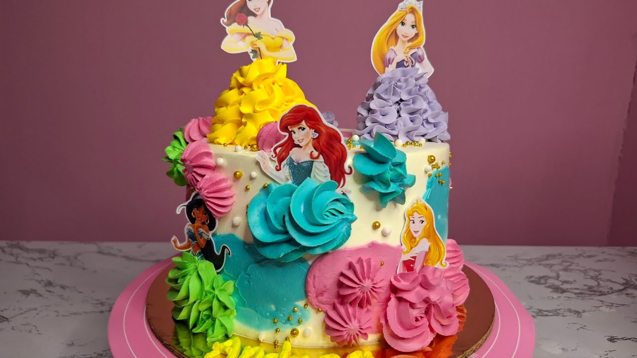 Pastel princesas Disney paso a paso #pastelesenchantilly #viralcake #foryou #cakedecorating #parati