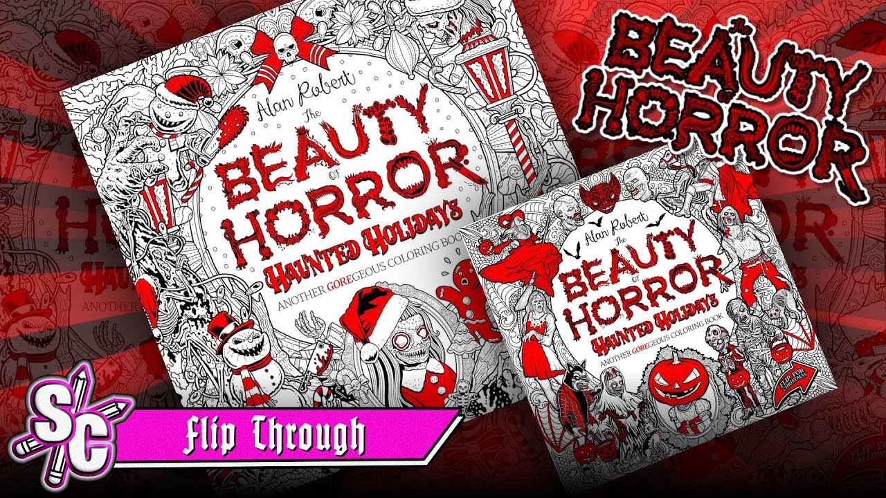 Flick-Through The Beauty of Horror Haunted Holidays Coloring Book by Alan Robert Flip-Through
