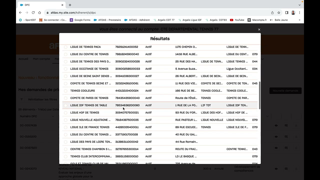 Tutoriel - Demande de prise en charge AFDAS/FNE - TFP