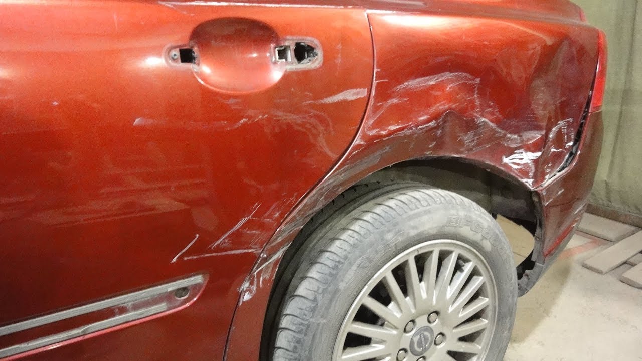 Рихтовка заднего крыла.Volvo S40. Кузовной ремонт