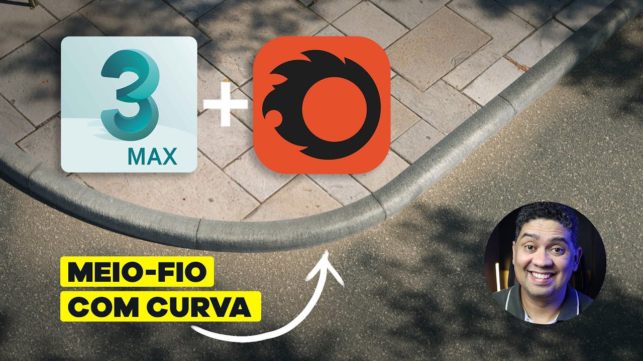 Como modelar e texturizar meio fio e asfalto curvo no 3ds max e Corona Renderer