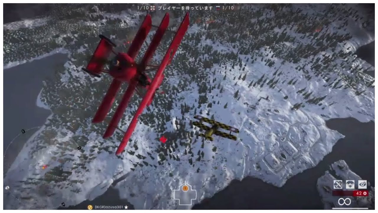 【BF1】1on1 DogFight－azusa301 VS Zecsion【戦闘機ドッグファイト動画】