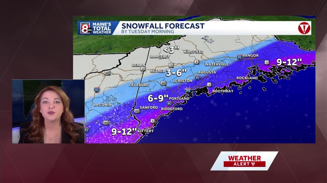 Winter storm quickly approaching Maine | See timeline, how much snow to expect