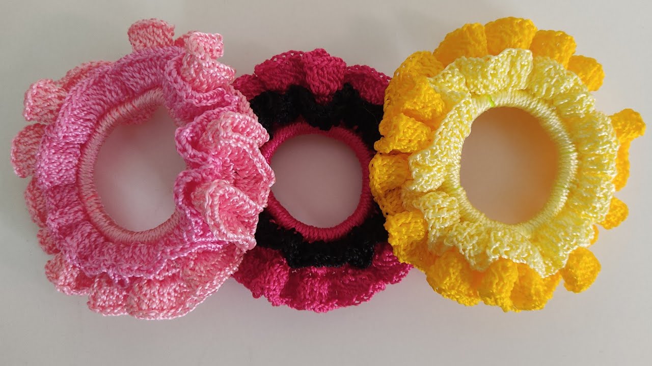 Xuxinha em crochê ou prendendo de cabelo