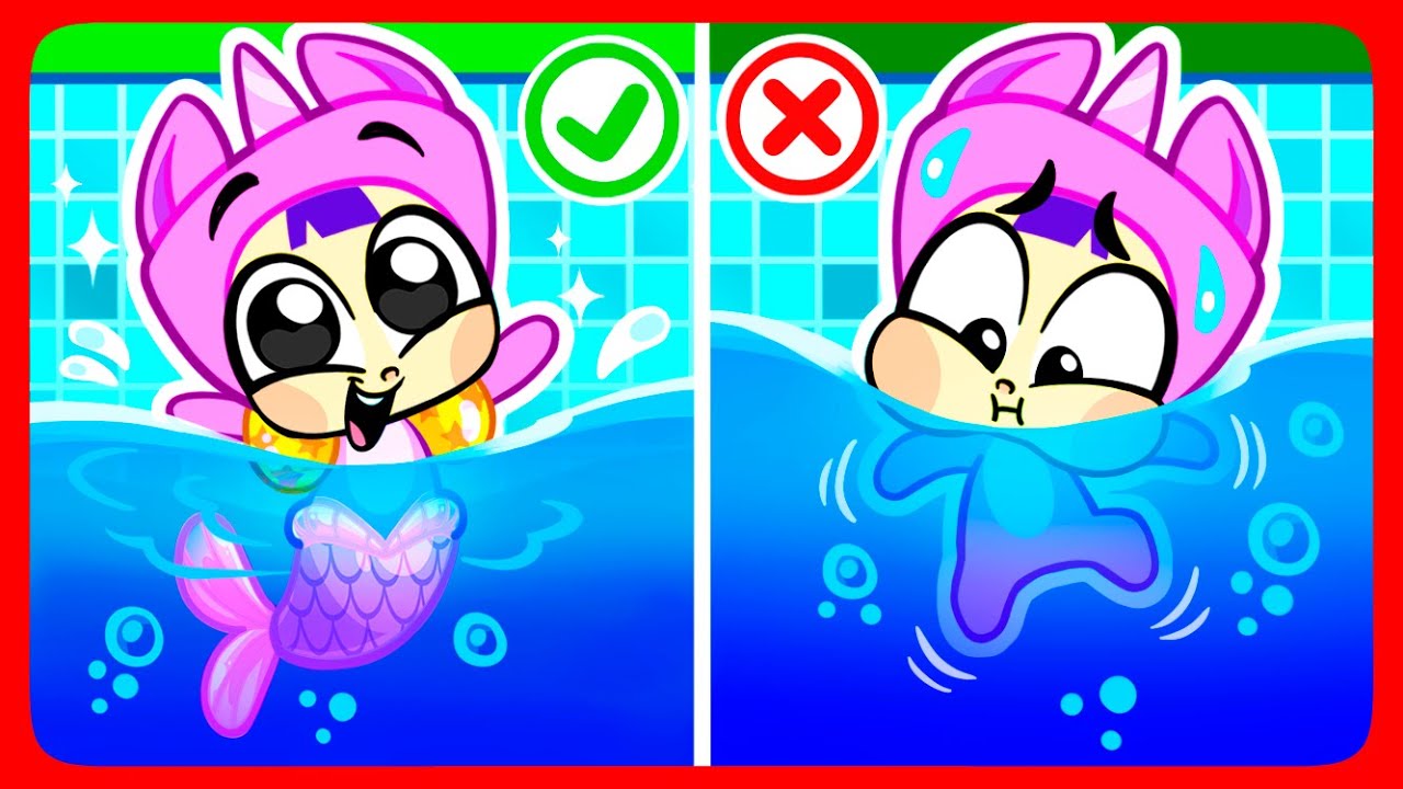 Piccoletta learns safety rules in the pool - Useful story for kids