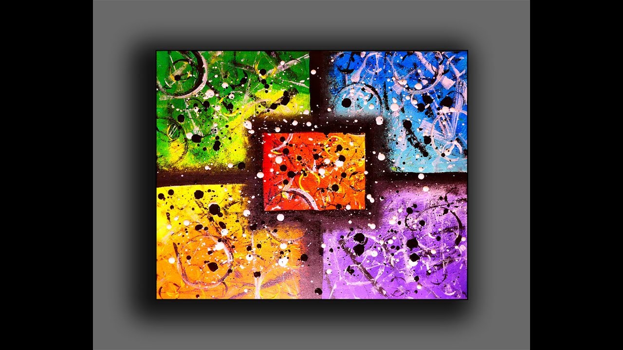 Colorful Abstract Painting | Fun With Acrylics | Creating Texture Surface With Random Tools
