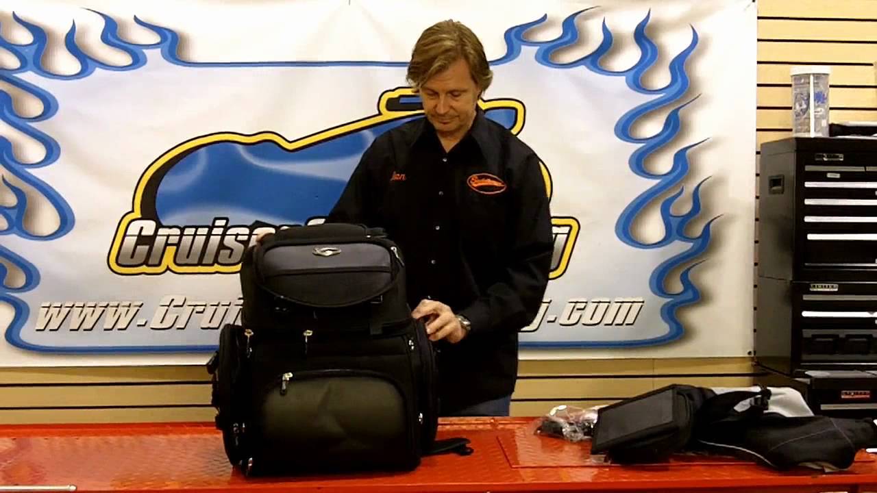 Видео установки заднего сиденья Saddlemen BR3400 или сумки Sissy Bar Bag, настройка круизера