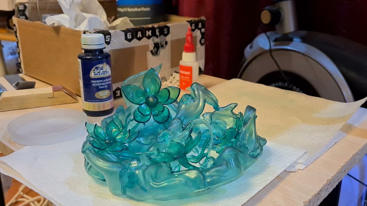 Подкрашиваем прозрачную смолу, моем ванночку Anycubic Photon Mono X после Fail'а😔