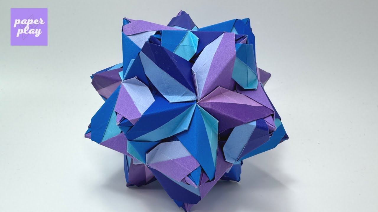 Modular Origami #150 –  Kusudama Bouquet Ball |  장식용 꽃모양 다면체 종이접기