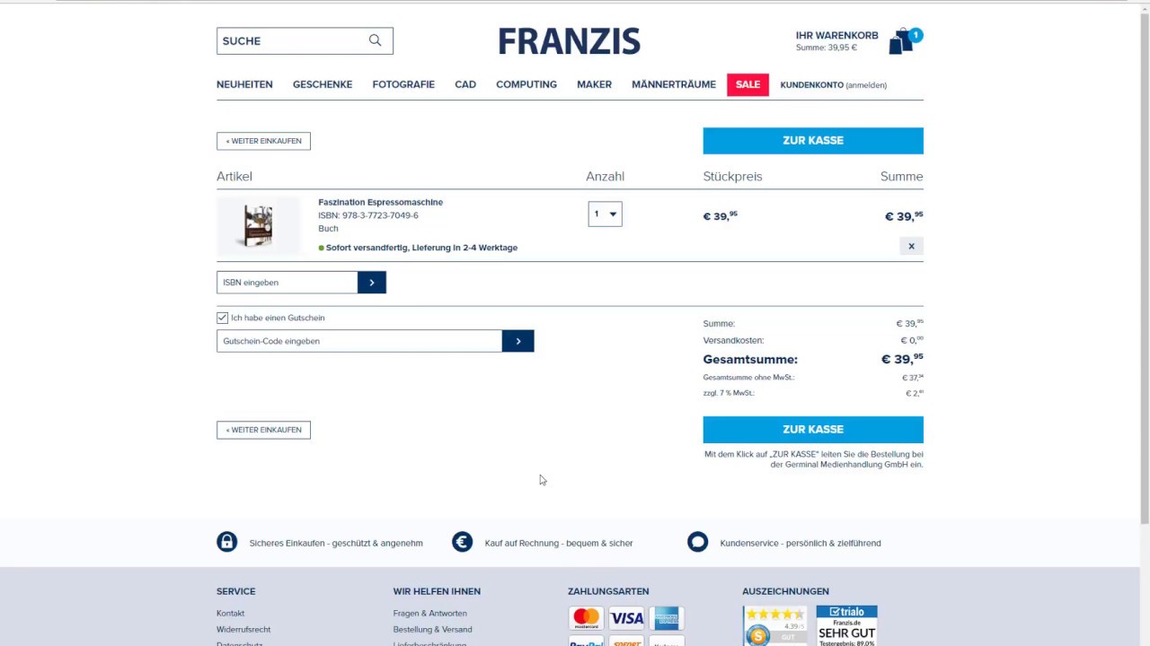 FRANZIS-Shop Einkaufen als Neukunde