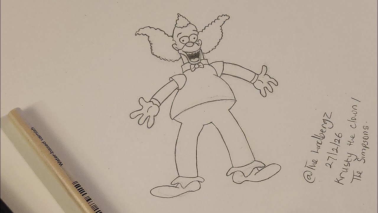 Trying to Draw Krusty the Clown 🎨 | Simpsons Sketch Series (First Attempt!)