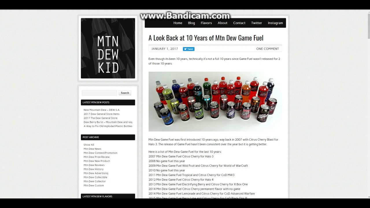 All Mountain Dew Game Fuel Flavors Of All Time 2007-2016