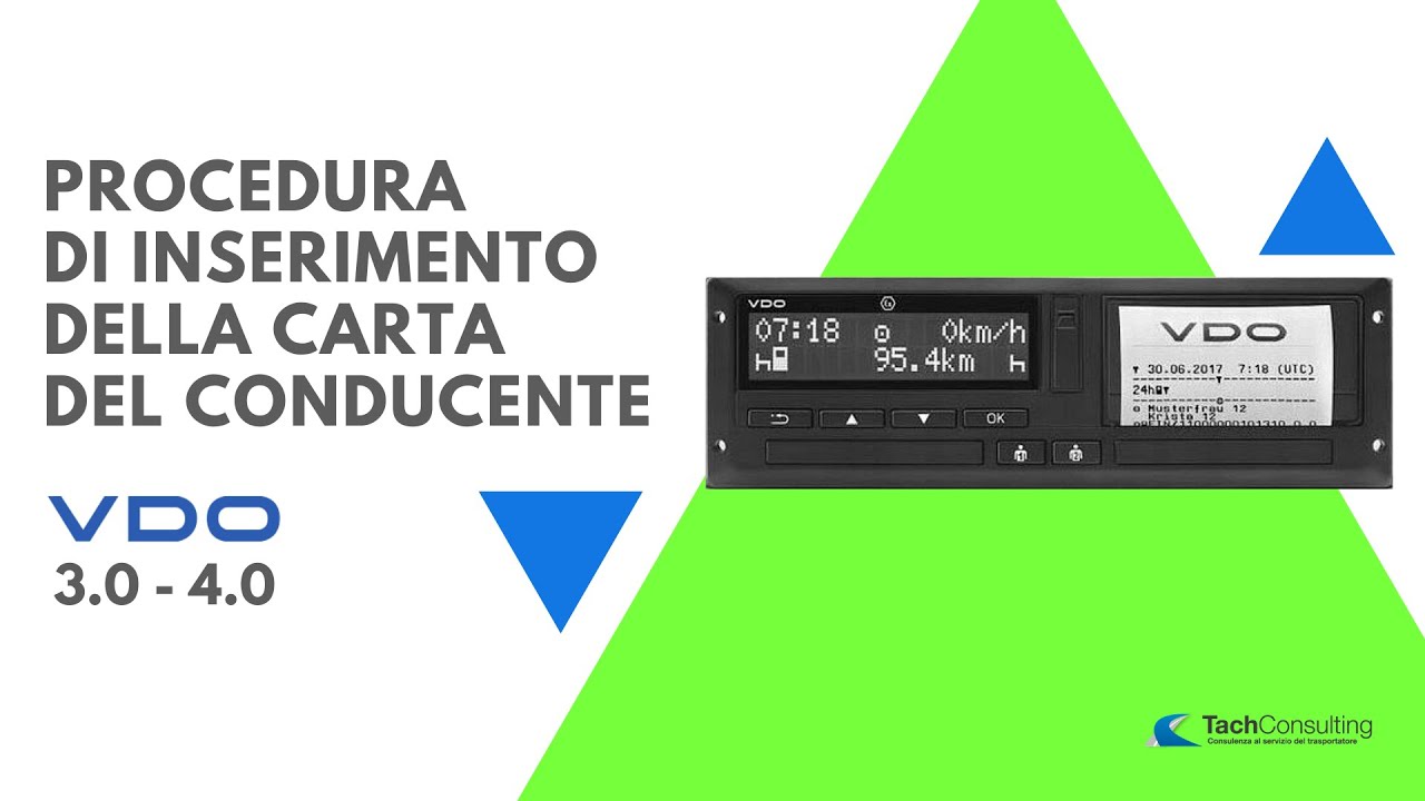 VDO - Procedura di inserimento della carta conducente (v. 3.0 - 4.0)