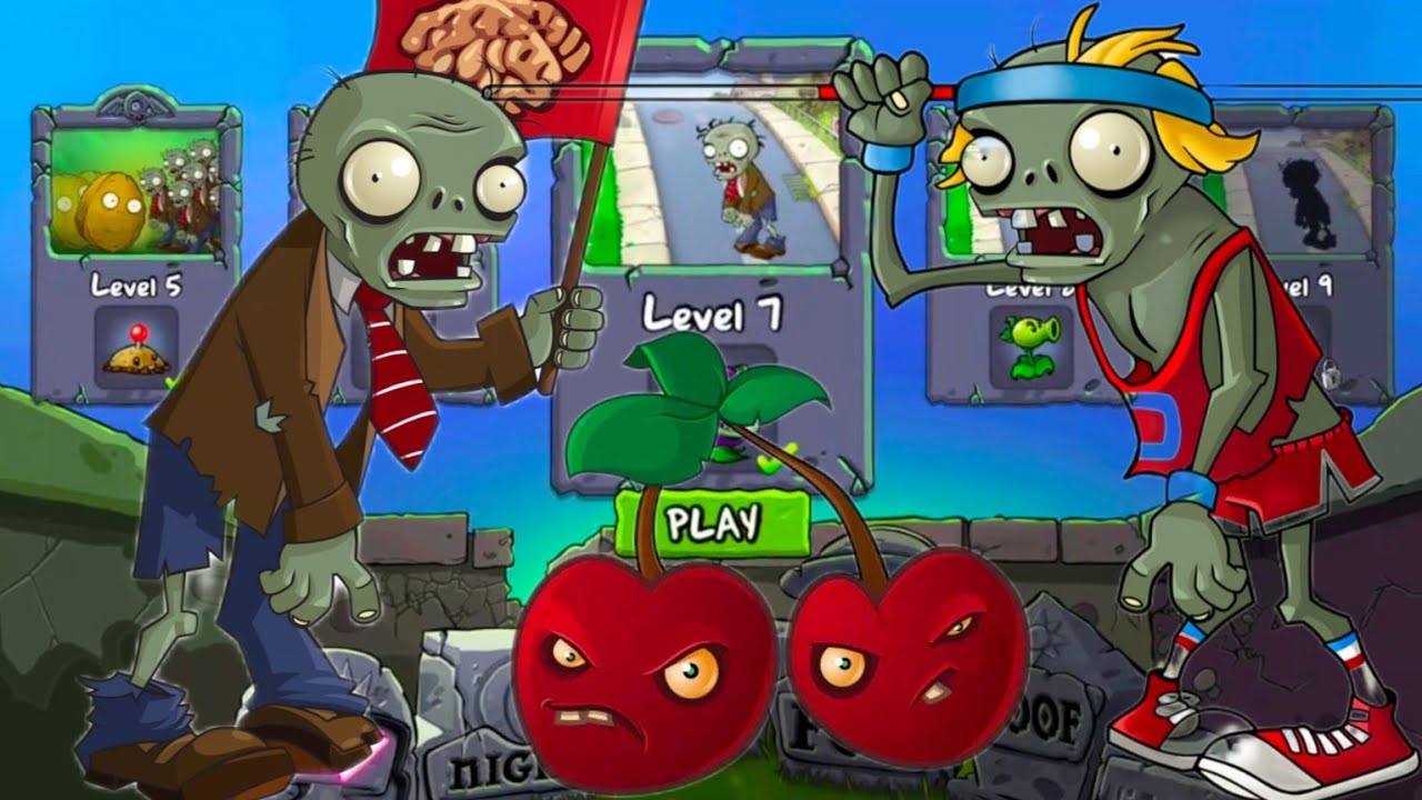 PVZ (ПВЗ) 7 УРОВЕНЬ. КОНУСЫ И ПРЫГАЮЩИЕ З О M Б И.