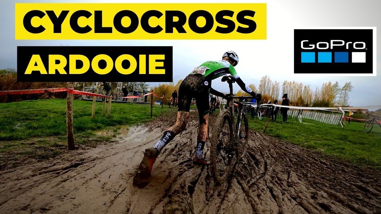 CYCLOCROSS RACE @ ARDOOIE (BELGIUM) - U17 - GoPro LAP - POV Cyclist on board BIKE