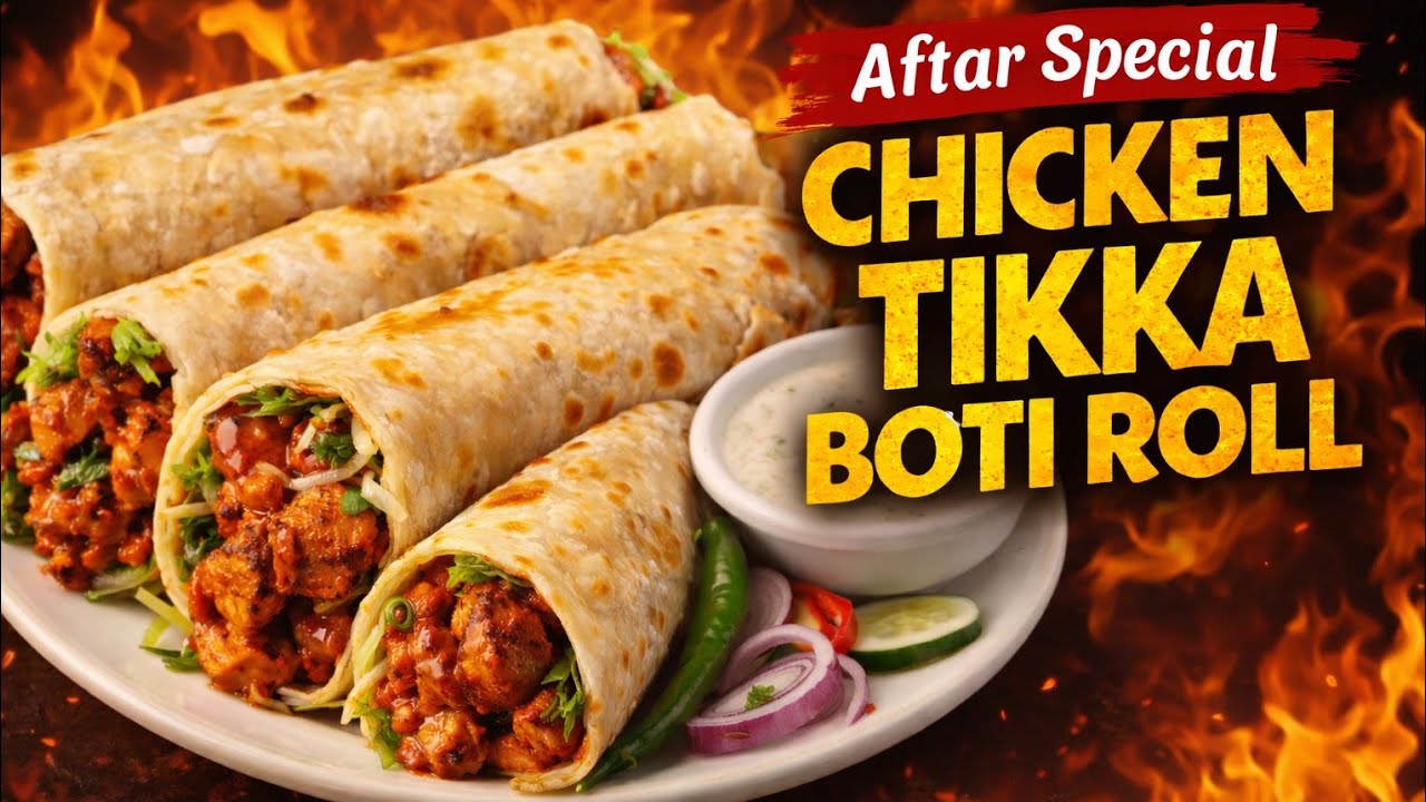 Aftar Special Chicken Tikka Boti Roll | Ghar Par Restaurant Jaisa Taste! 😍🔥