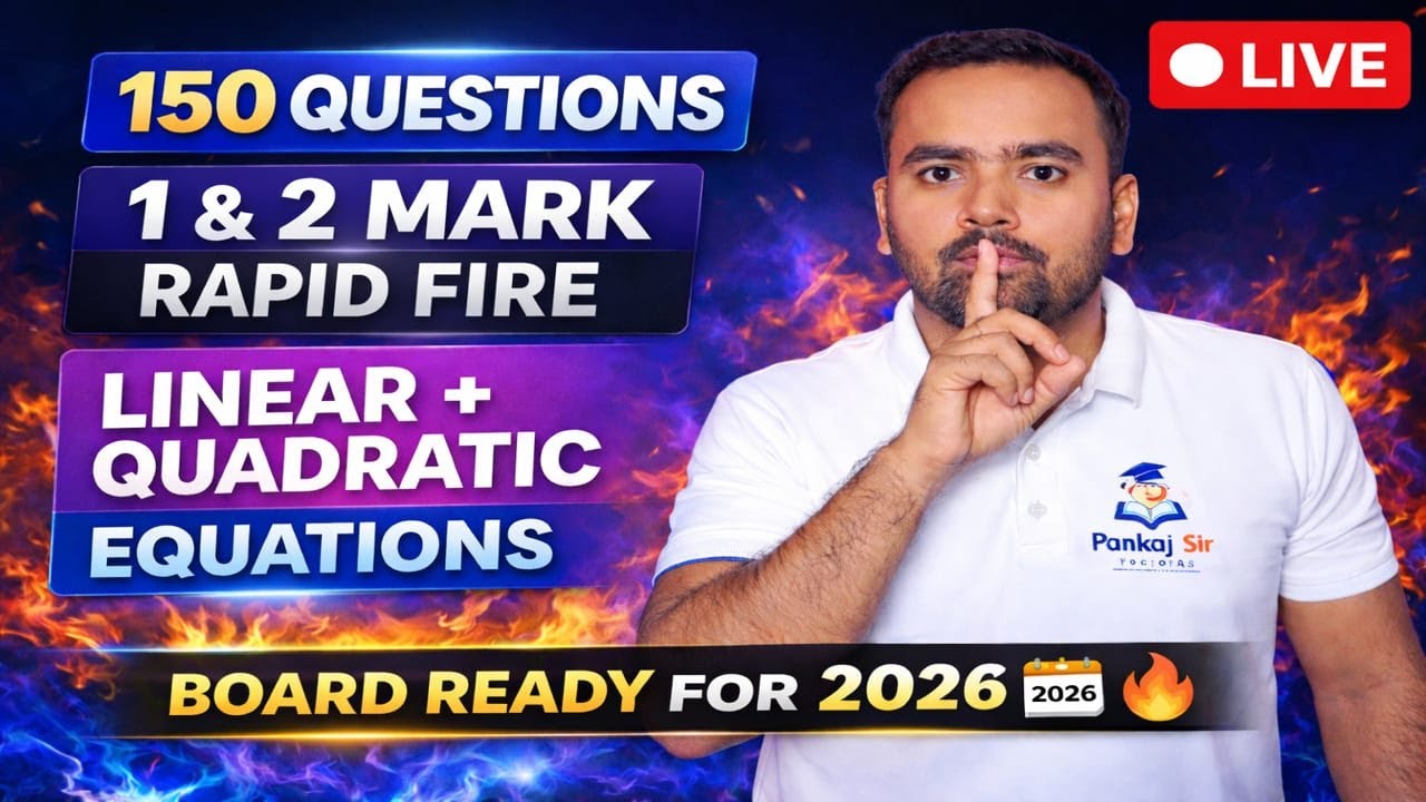 150 Questions Rapid Fire 🔥 | 1 & 2 Mark | Linear + Quadratic Eq. | Class 10  | MH Board 2026 | LIVE