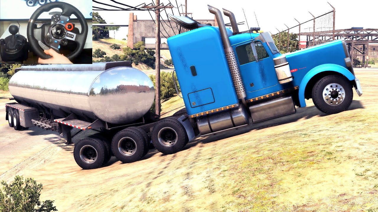 BeamNG Drive - Tri Drive T85 Blue Knight Truck Tranporting 34000 L of Diesel