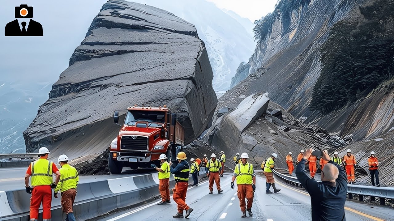 Massive Rockfalls: Mountain Collapse Caught on Camera | Extreme Near-Miss Moments #2
