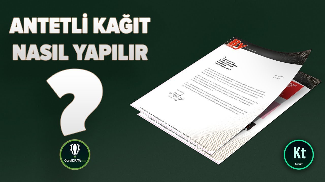 CorelDraw Antetli Kağıt #1 - Matbaaya Uygun - CorelDRAW X7 - KT