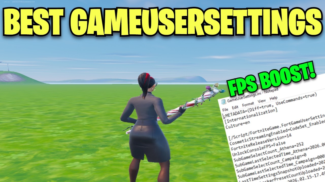 ЛУЧШИЙ конфиг GameUserSettings для Fortnite! (МАКС. FPS + 0 ЗАДЕРЖКИ)