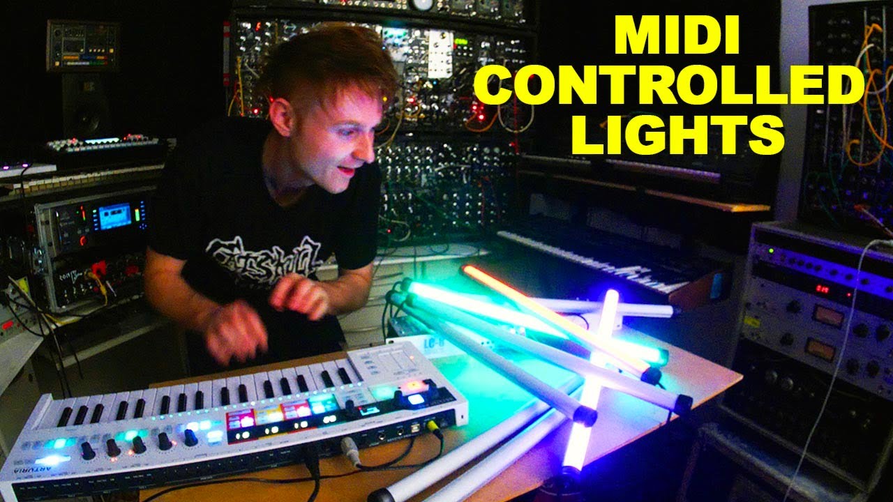 Controlling Lights With Keyboards + Synths - BoomLights LC8 MIDI Light Controller