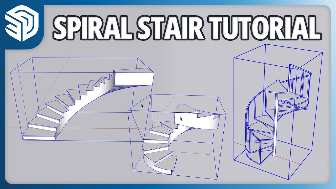 Моделирование изогнутых и винтовых лестниц в SketchUp | Урок по True Bend