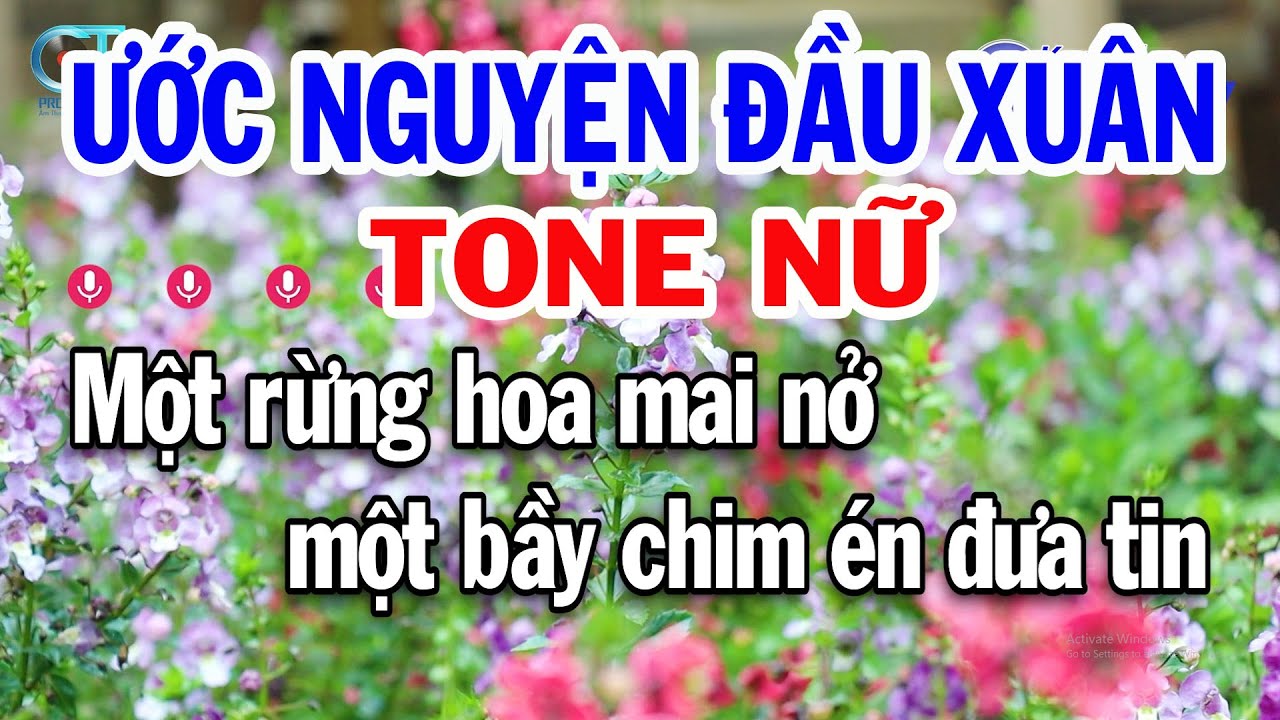 Karaoke Ước Nguyện Đầu Xu&acirc;n Tone Nữ ( F#m ) Nhạc Xu&acirc;n 2026 Qu&aacute; Hay Đồng Sen