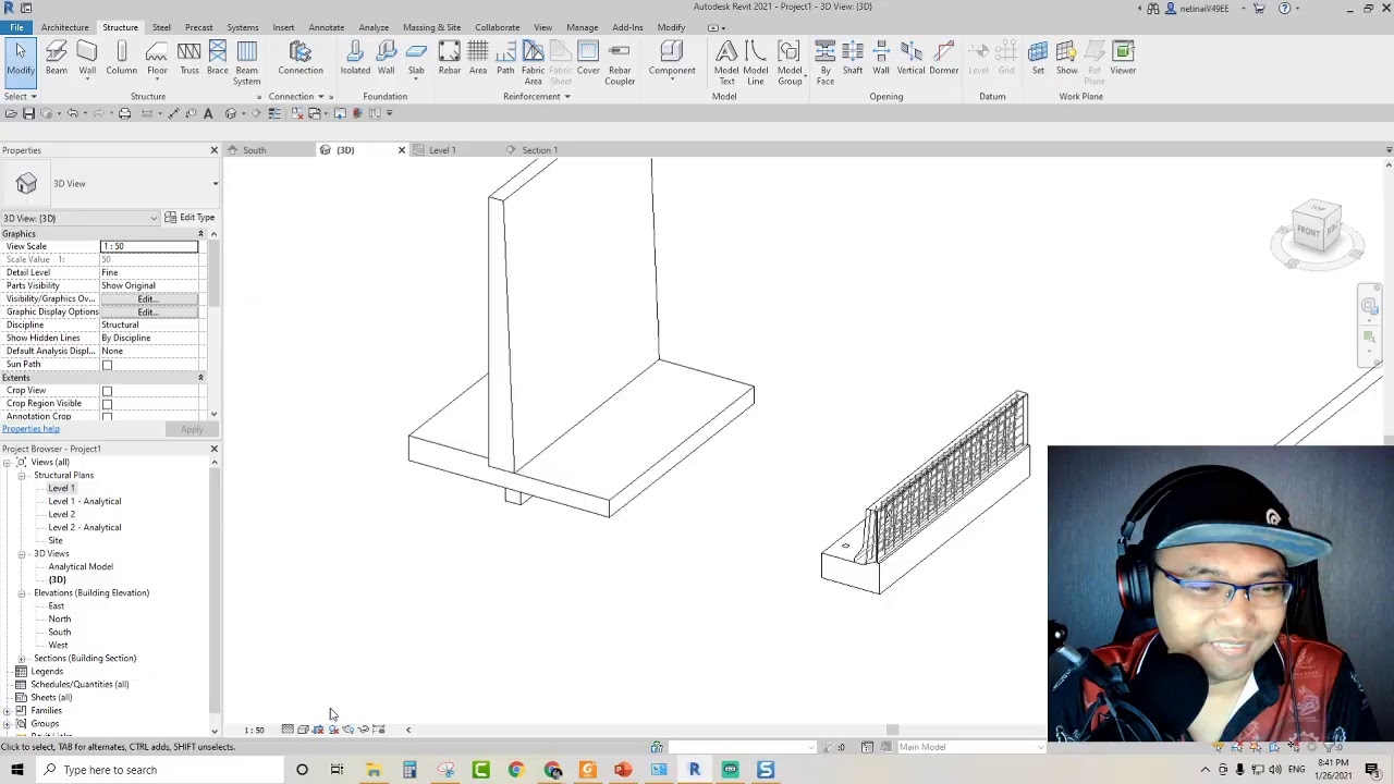 Использование BIM-технологий и Revit для создания бетонного ограждения и подпорной стены.