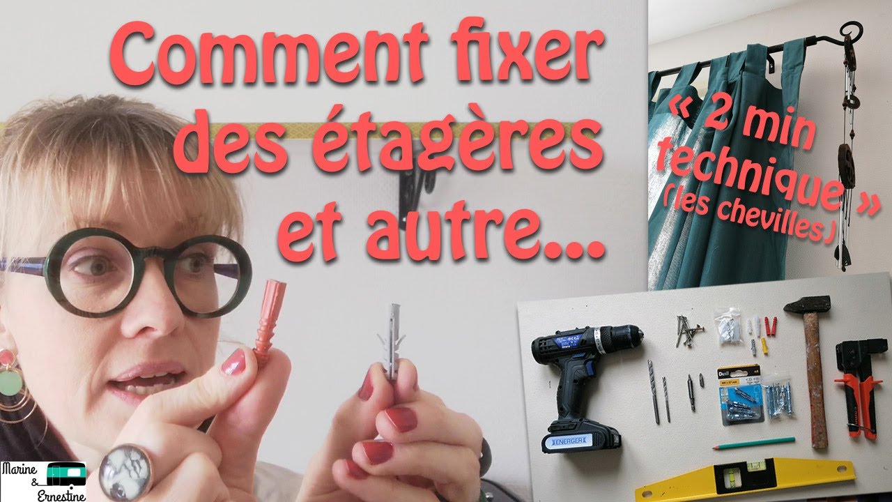 Vite fait : comment fixer une étagère avec des chevilles ? Quel matériel ? (liens en dessous 👇)