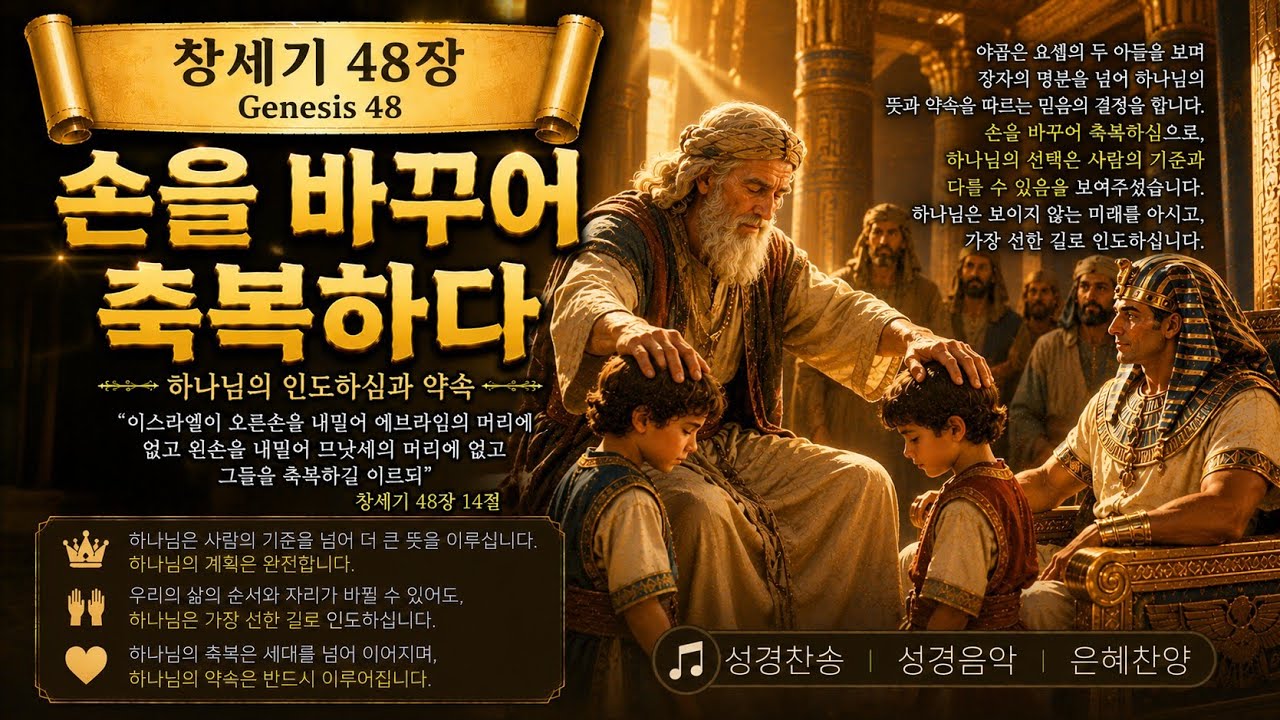 📖 창세기 48장 손을 바꾸어 축복하다🎵 차은선 작곡 AI 협업 연주 | Genesis 48