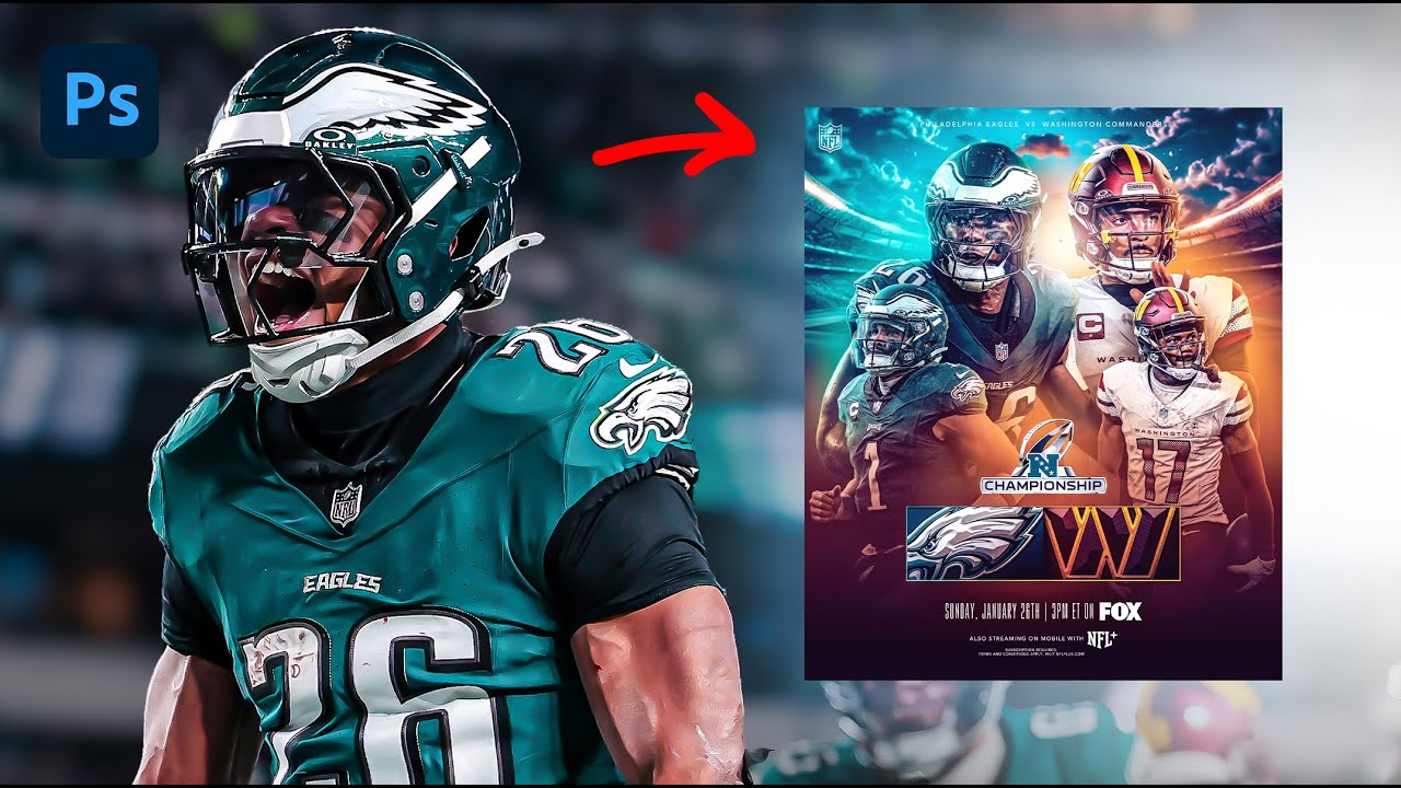 Creating A Sports Poster | NFL Style | Photoshop Tutorial