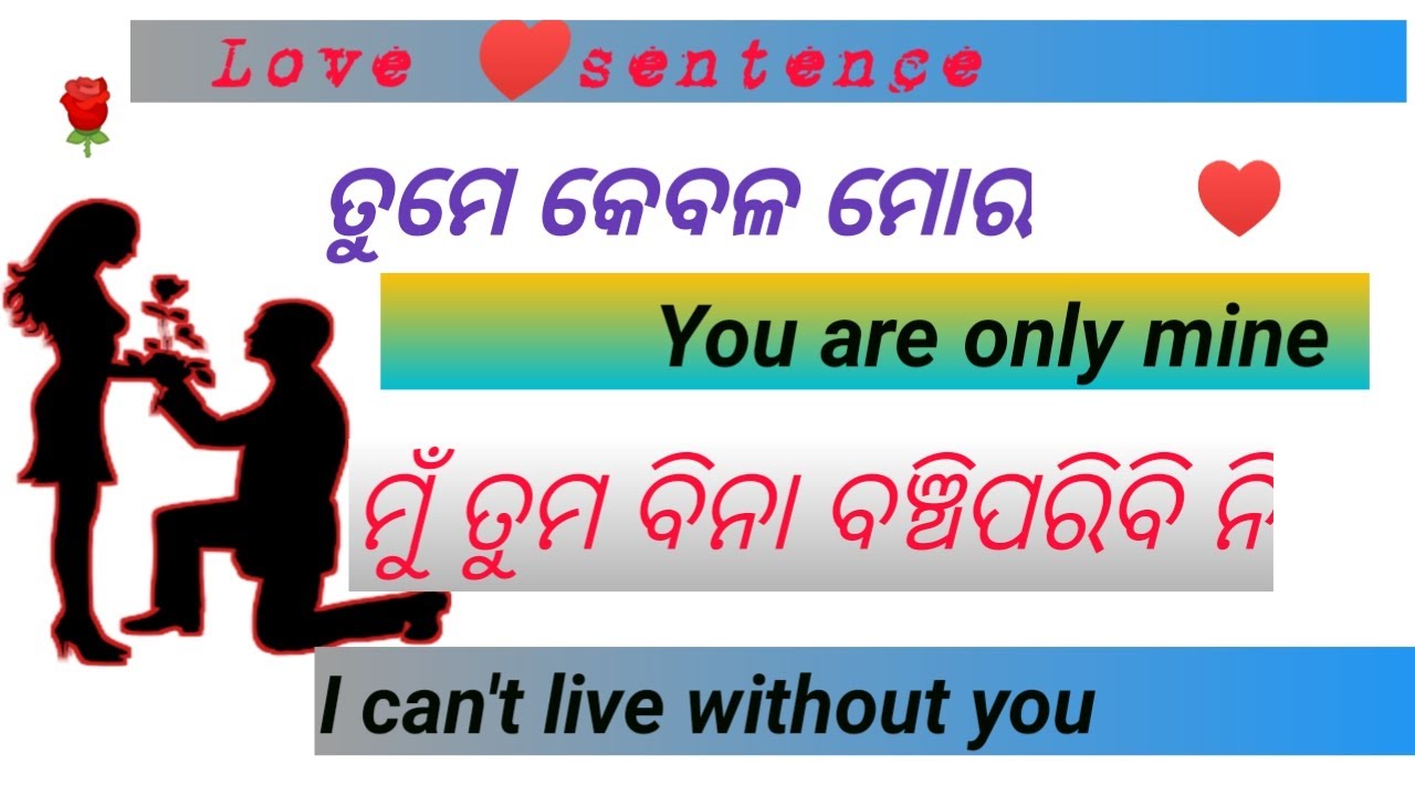 Love  sentence //  Love Relationship speaking English to Odia short sentences//