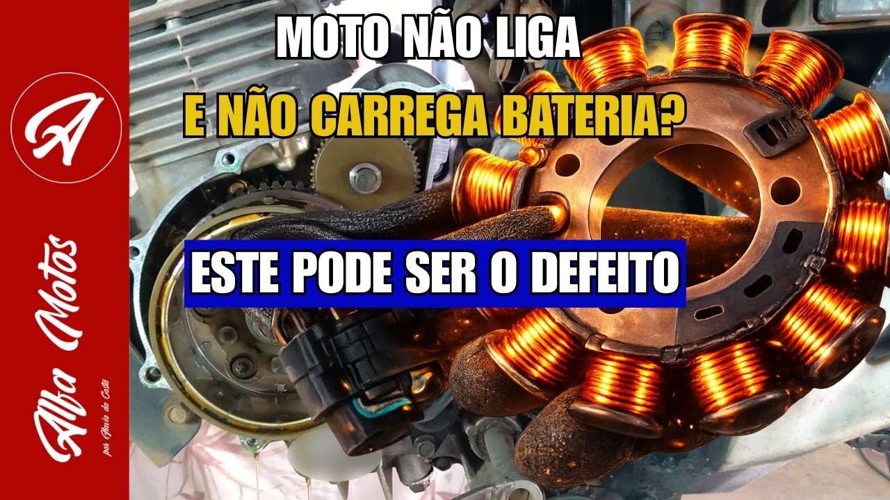 MOTO NÃO DA PARTIDA NÃO LIGA. BATERIA NÃO SEGURA CARGA COMO TROCAR ESTATOR.COMO RESOLVER O PROBLEMA