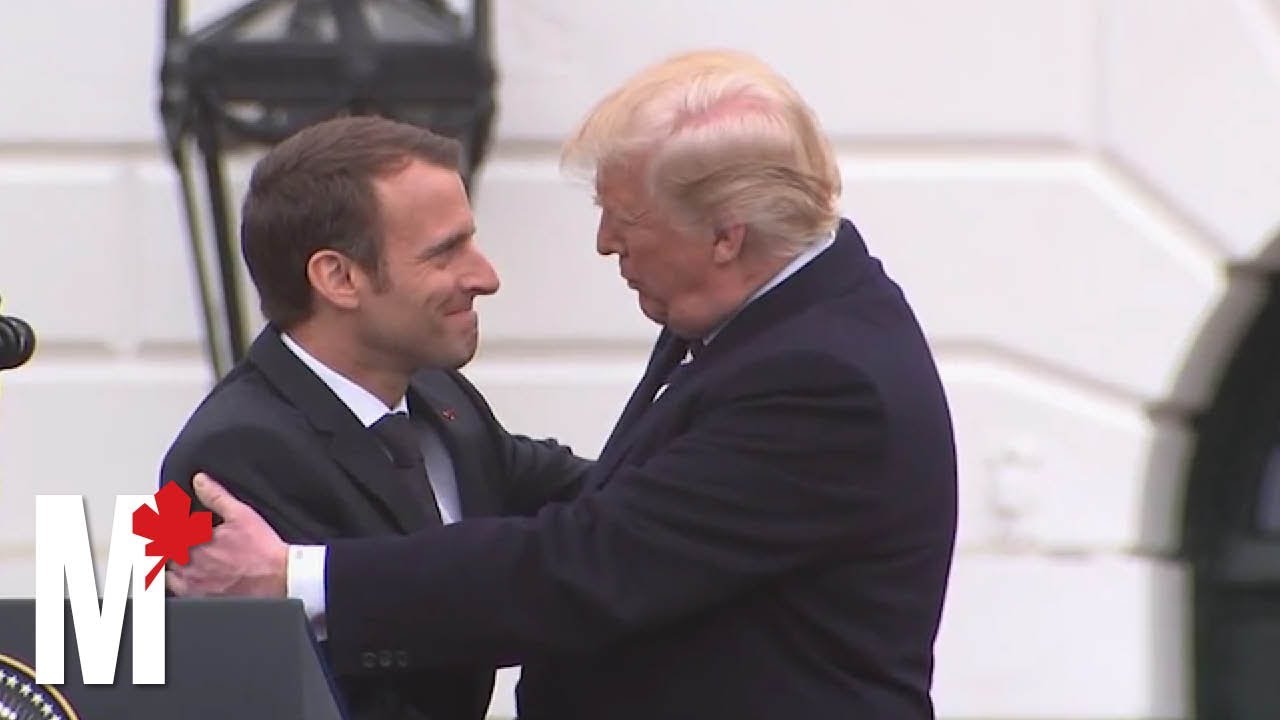 Неловкие проявления чувств Трампа и Макрона