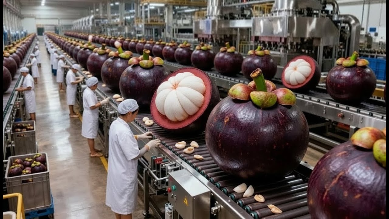 Inside the Mangosteen Factory: From Fresh Fruit to Premium Syrup (Full Process)