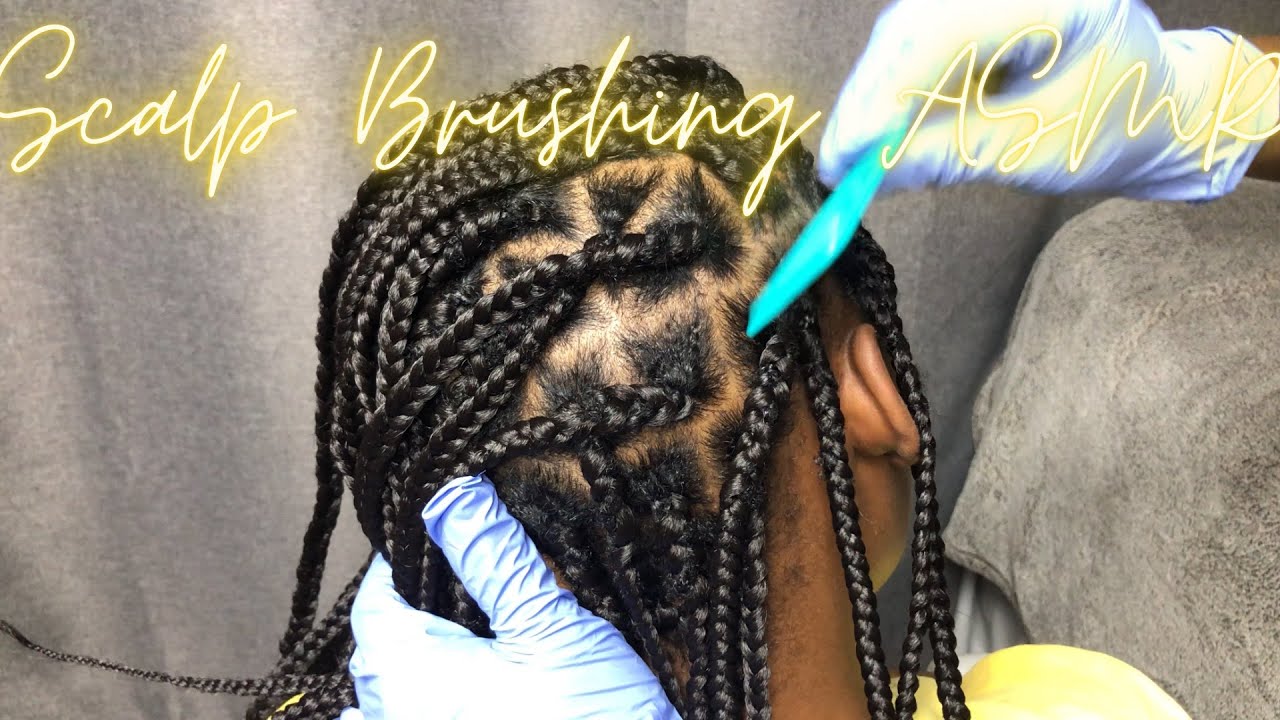 ASMR Scratching Between Braids With A Comb | Scalp Massage | No Talking | ASMR Sounds