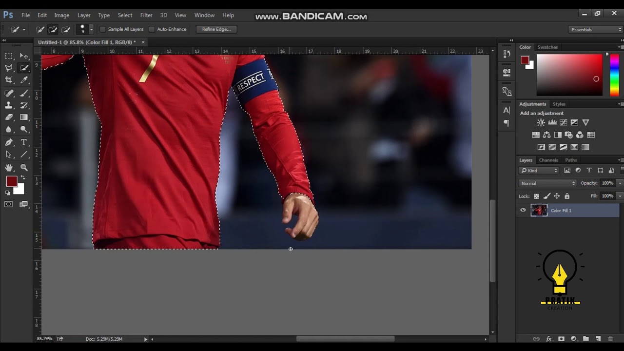 Selective Area Color Splash Effect  Photoshop Tutorial || Pratik Creation ||