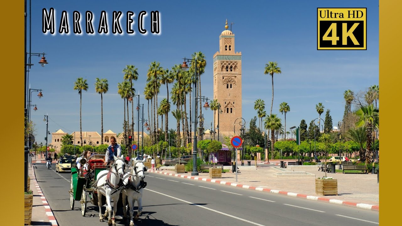 [4K] Raw Video - Marrakech Boulevard Mohammed 6 - شارع محمد السادس مراكش