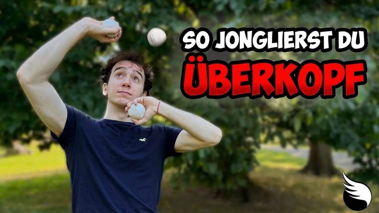 So lernst du über deinem Kopf zu jonglieren