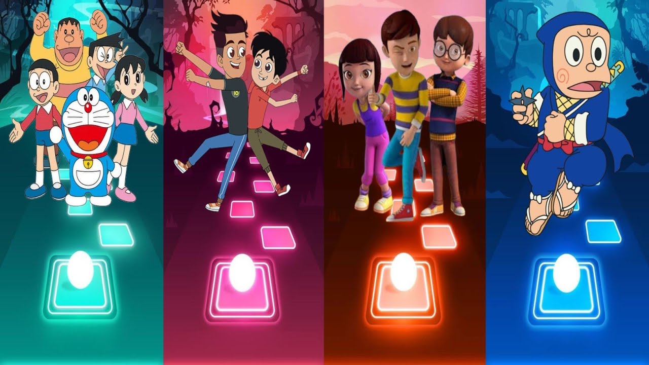 Doraemon Vs Chikoo and Bunty Vs Rudra Vs Ninja Hattori - Tiles Hop EDM Rush