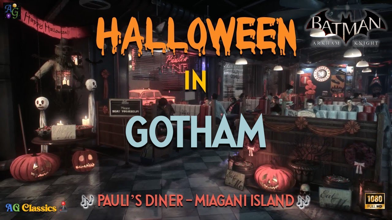 Halloween in Gotham 🎃 1 HOUR of Batman: Arkham Knight Ambience w/ Spooky Music & Rain/Thunder SFX 🎃