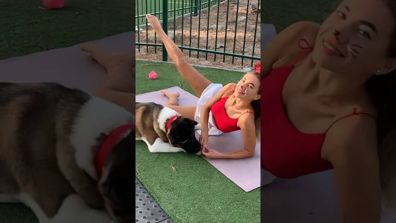 Home Workout Fails and Funnies with My Dog! #dog #funnyanimals #fitness #workout #dogvideos #girl