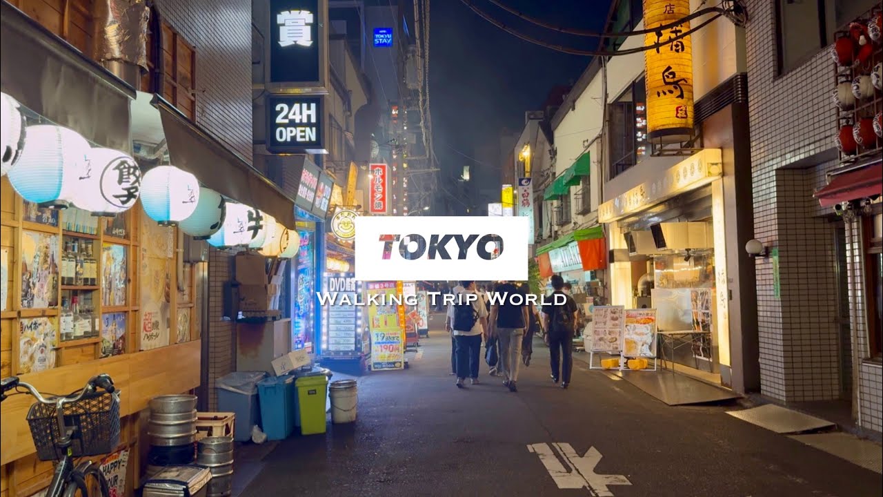 Tokyo Night Walk | Shimbashi Station Street Walking Tour in 4K