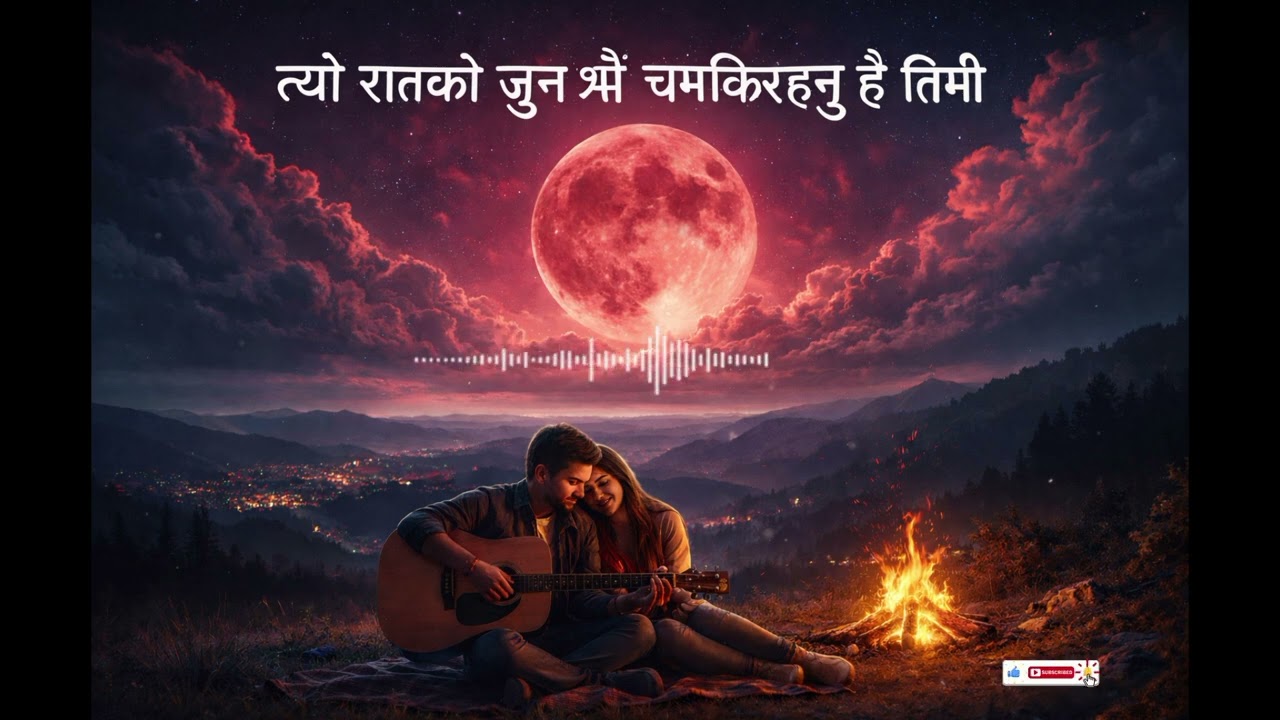 त्यो रातको जुन झैँ चम्किरहनु है तिमी-Nepali ai music  COVER SONG- lyric by L.p tyo ratko juna jhai 