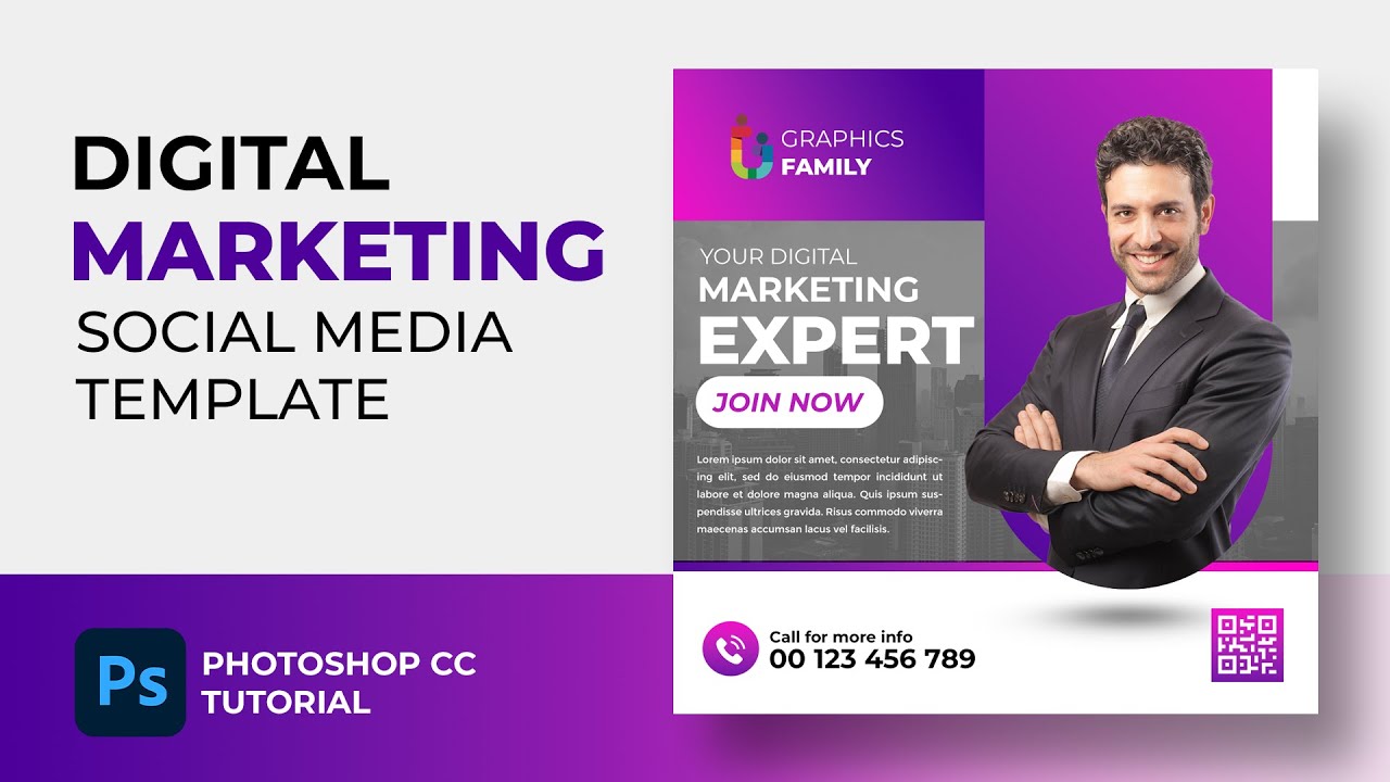 Digital Marketing Social Media Post Design Tutorial in Adobe Photoshop