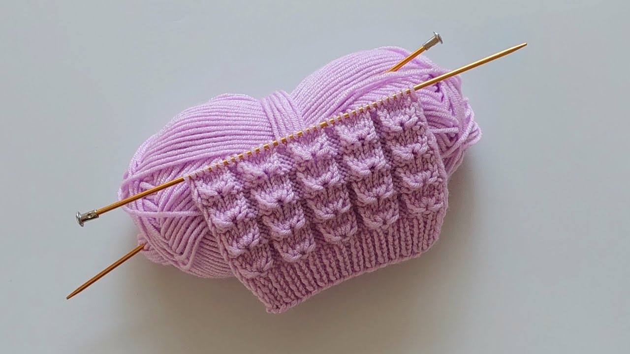 iki şiş örgü model anlatımı✔️kabartmalı lale bahçesi örneği✔️bebek örgüleri✔️bebek yelek hırka✔️knit