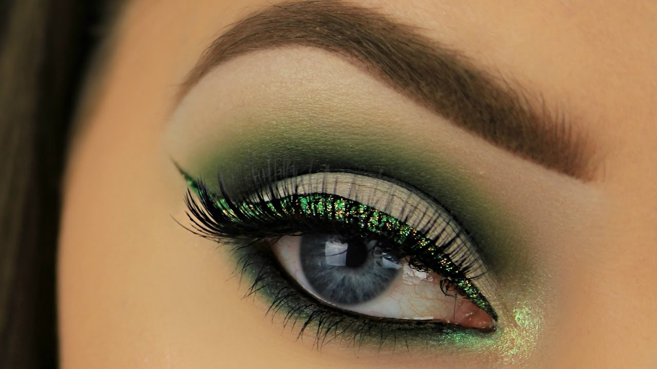 St. Patrick's Day Makeup 2017 | Cut Crease and Glitter Liner