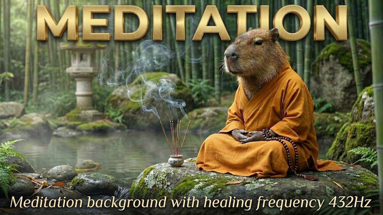 432Hz Deep Healing Meditation Music  Bamboo Forest & Zen Capybara 🍃