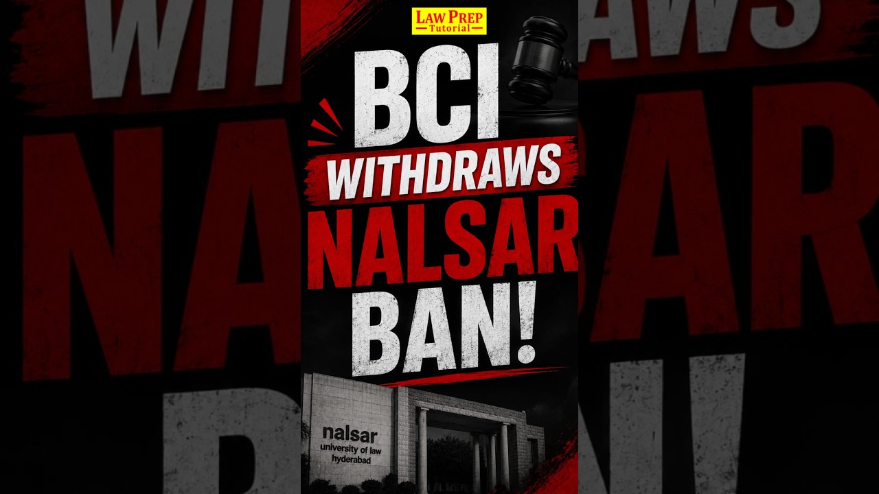 BCI Withdraws NALSAR Enrolment Ban | What Happened? #Shorts